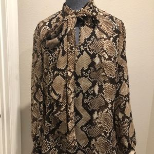 Altuzarra NWT Snake Print Tie Front Blouse S